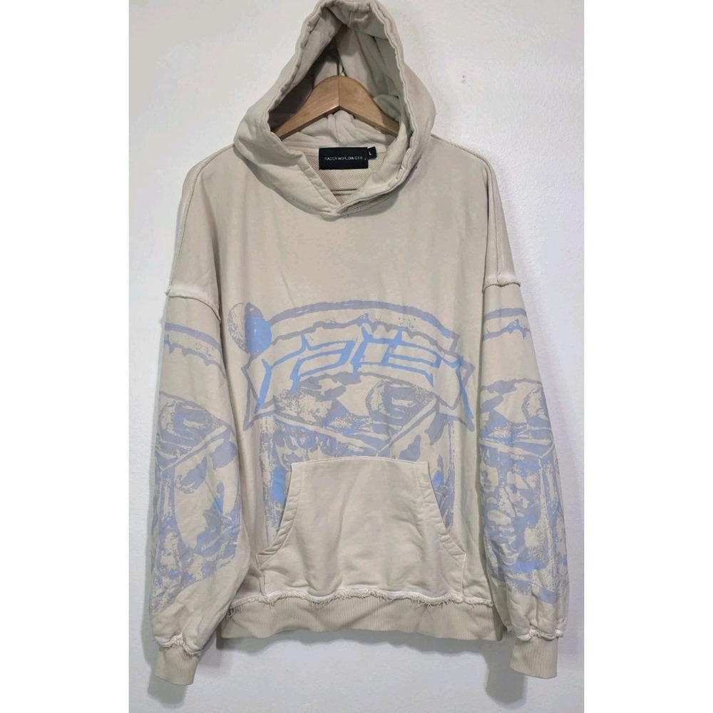 Racer Worldwide ICE Heavyweight Hoodie Graphic Print Men L Streetwear Pullover